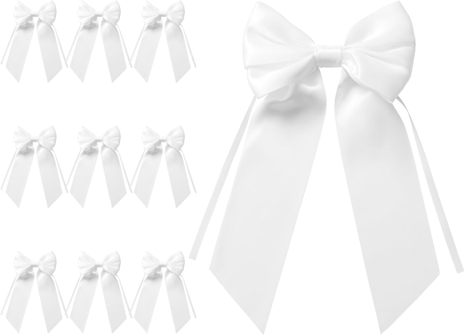 MORSUNBELA Schleifen Deko Hochzeit Geschenkschleifen Groß Weiß | Große Geschenkschleifen,elegante Deko für Hochzeit,Geburtstag,Weihnachten,Adventskranz,Weihnachtsbaum und Girlanden