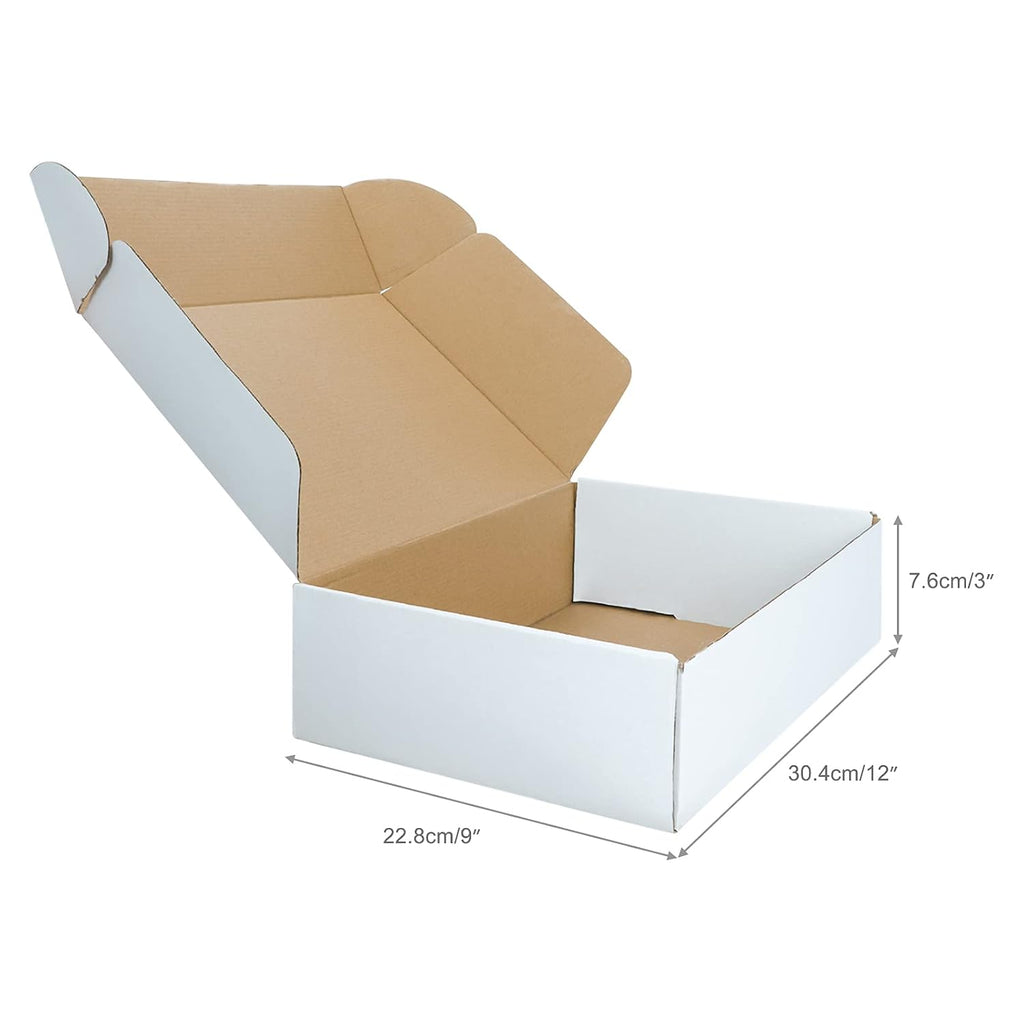 RLAVBL 25 Stück weiße Versandkartons mit den Maßen 22,9 x 15,3 x 10,2 cm für den Versand von Gegenständen, Spielzeug und Geschenken