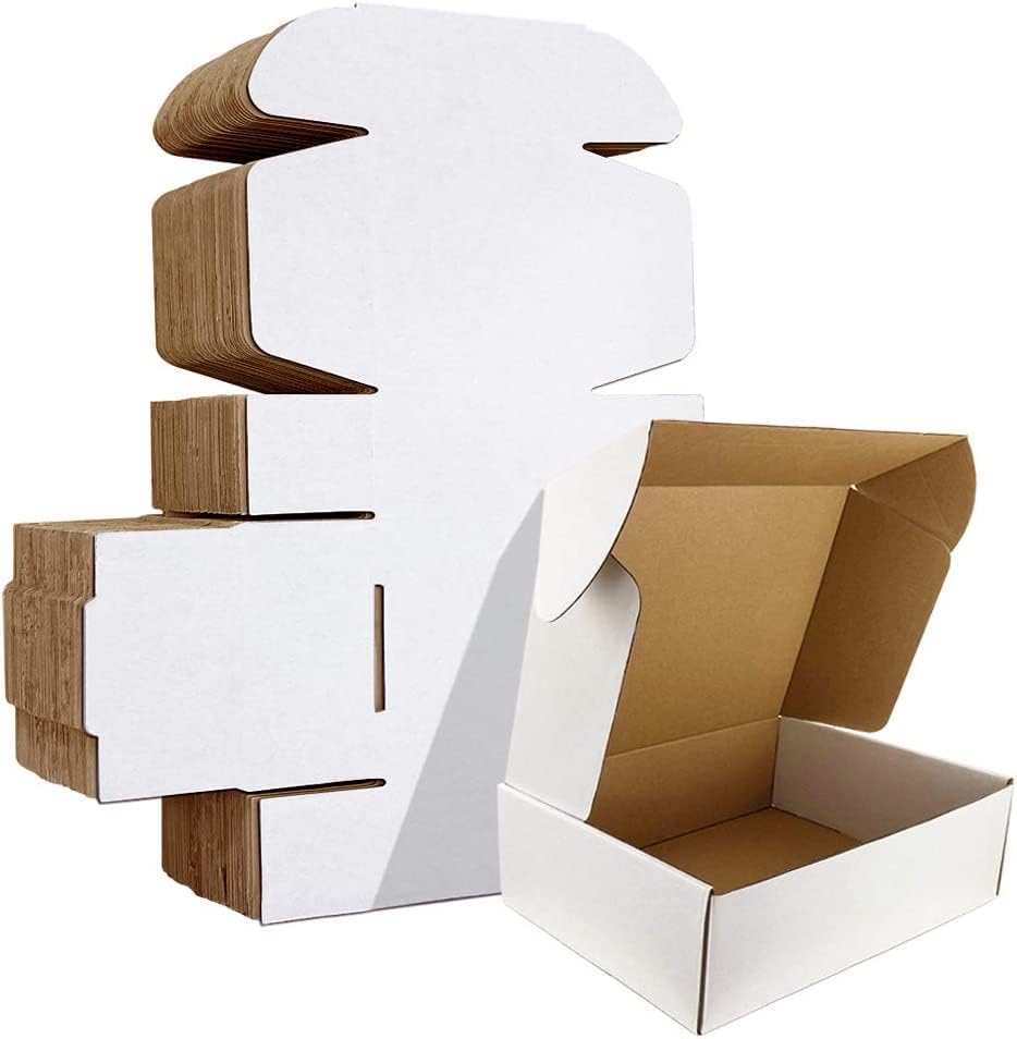 HORLIMER 25 Stück Versandkarton Klein Karton Box, 17,8x12,7x5,1 cm Verpackungskartons aus Wellpappe für Warensendung, Geschenkbox, Faltkarton, Postkarton(Braun)