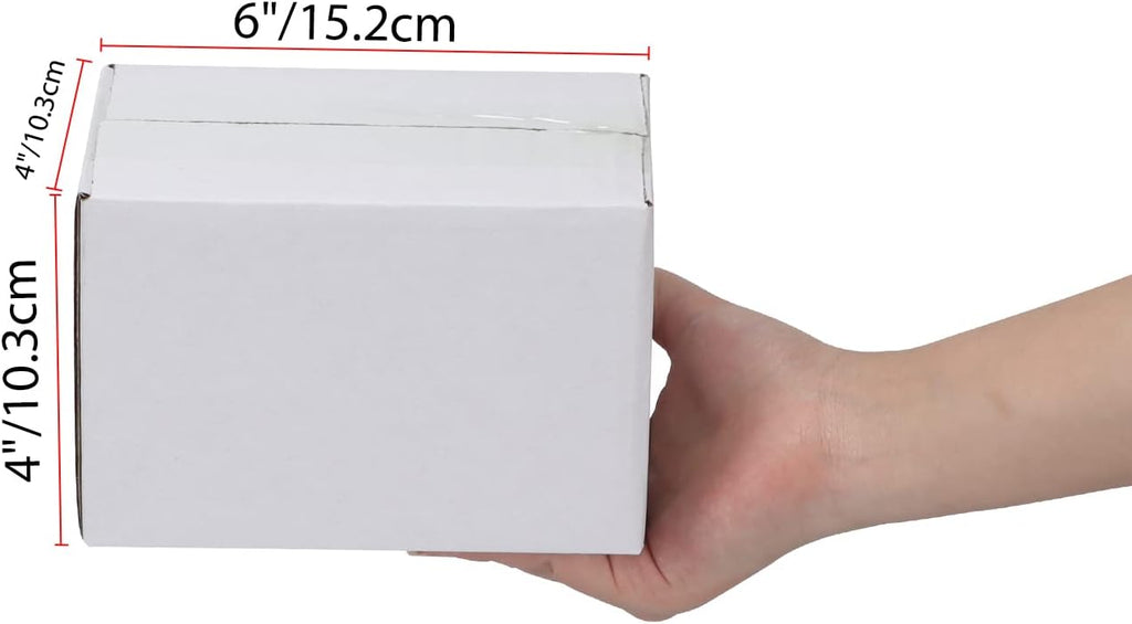 EYMPEU 40 Stück 25,4 x 15,3 x 15,3 cm Weiße Versandkarton, Kartons für kleine Gegenstände, Spielzeug, Schreibwaren und Weihnachtspäckchen