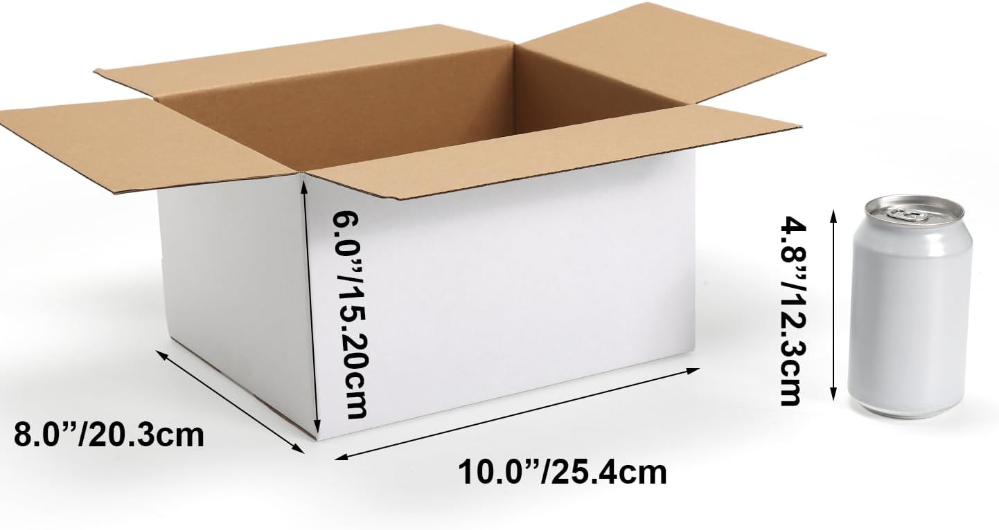 HORLIMER 10 Stück Weiß Versandkarton Karton Box, 30,5x30,5x30,5 CM Verpackungskartons für Warensendung, Geschenkbox, Faltkarton, Postkarton