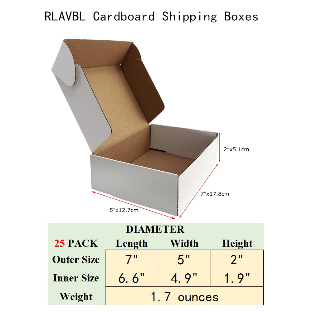 RLAVBL 25 Stück weiße Versandkartons mit den Maßen 22,9 x 15,3 x 10,2 cm für den Versand von Gegenständen, Spielzeug und Geschenken