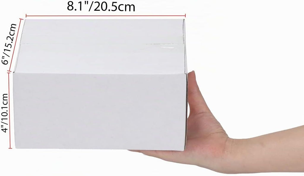 EYMPEU 40 Stück 25,4 x 15,3 x 15,3 cm Weiße Versandkarton, Kartons für kleine Gegenstände, Spielzeug, Schreibwaren und Weihnachtspäckchen