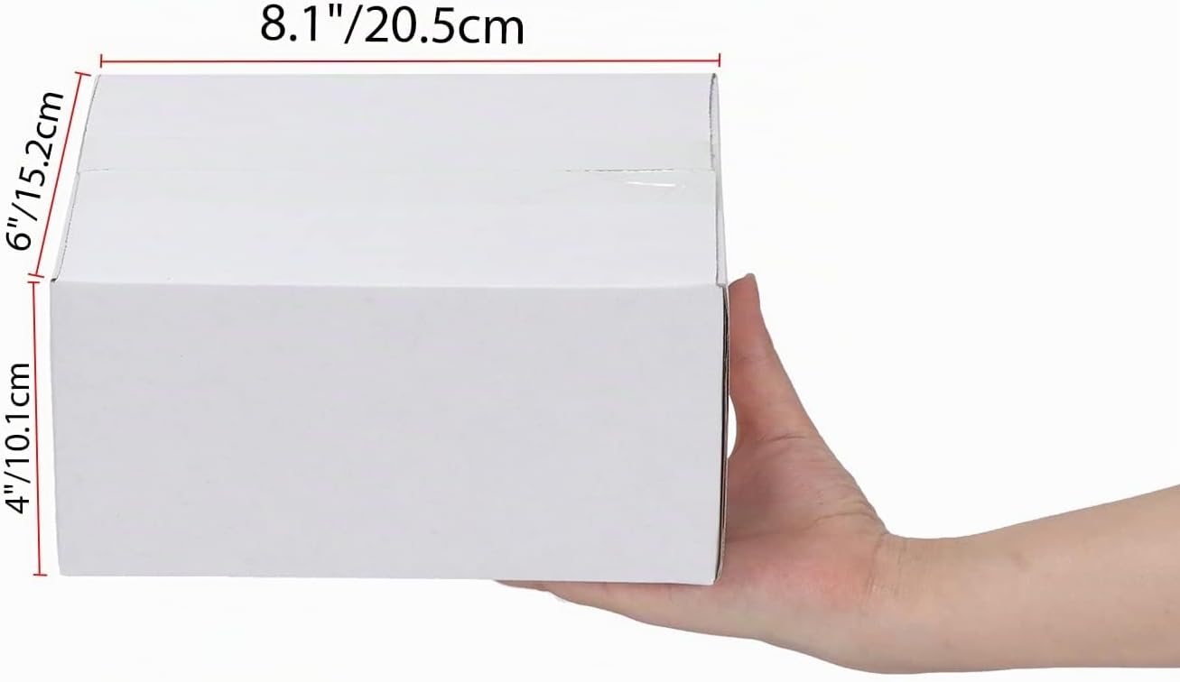 EYMPEU 40 Stück 25,4 x 15,3 x 15,3 cm Weiße Versandkarton, Kartons für kleine Gegenstände, Spielzeug, Schreibwaren und Weihnachtspäckchen
