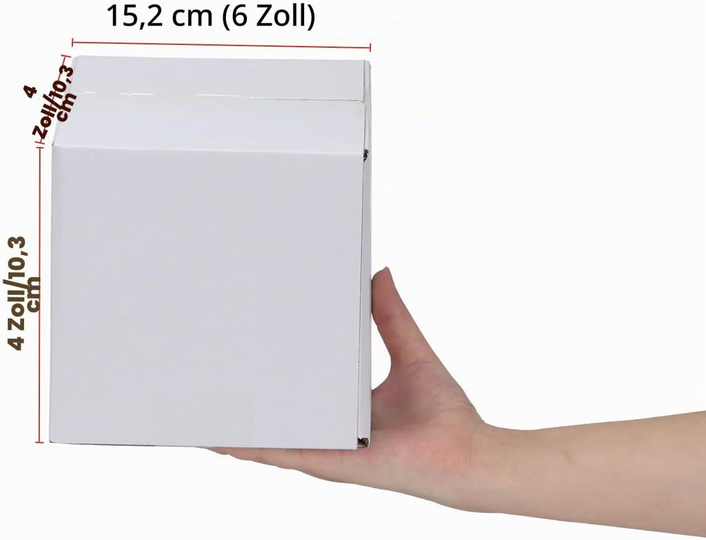 EYMPEU 40 Stück 25,4 x 15,3 x 15,3 cm Weiße Versandkarton, Kartons für kleine Gegenstände, Spielzeug, Schreibwaren und Weihnachtspäckchen
