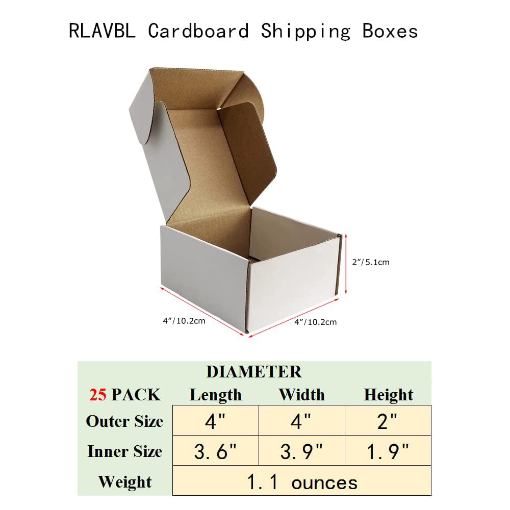RLAVBL 25 Stück weiße Versandkartons mit den Maßen 22,9 x 15,3 x 10,2 cm für den Versand von Gegenständen, Spielzeug und Geschenken