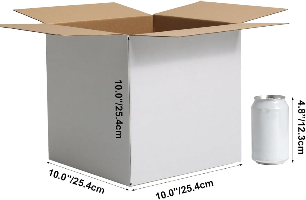 HORLIMER 10 Stück Weiß Versandkarton Karton Box, 30,5x30,5x30,5 CM Verpackungskartons für Warensendung, Geschenkbox, Faltkarton, Postkarton