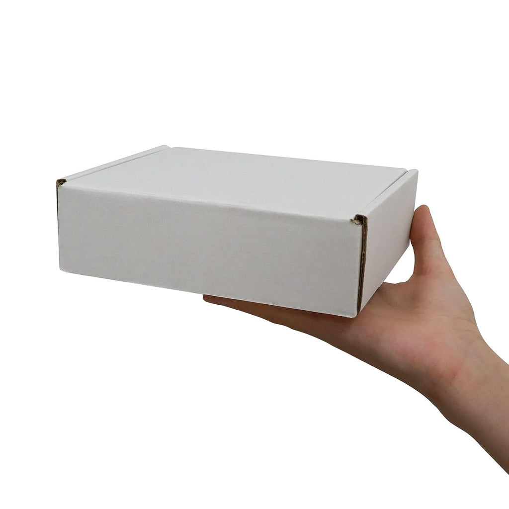 RLAVBL 25 Stück weiße Versandkartons mit den Maßen 22,9 x 15,3 x 10,2 cm für den Versand von Gegenständen, Spielzeug und Geschenken