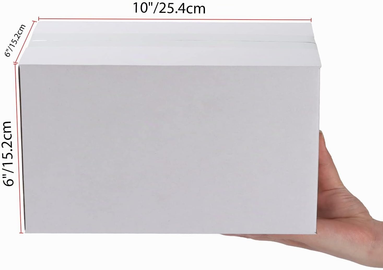 EYMPEU 40 Stück 25,4 x 15,3 x 15,3 cm Weiße Versandkarton, Kartons für kleine Gegenstände, Spielzeug, Schreibwaren und Weihnachtspäckchen