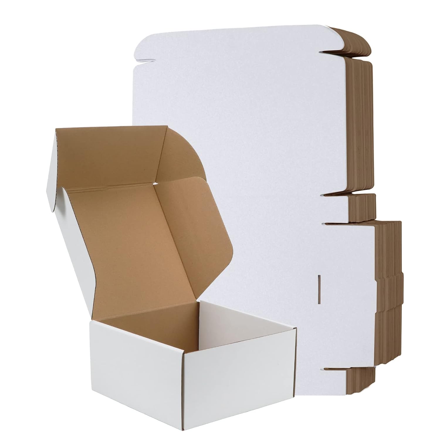 RLAVBL 25 Stück weiße Versandkartons mit den Maßen 22,9 x 15,3 x 10,2 cm für den Versand von Gegenständen, Spielzeug und Geschenken