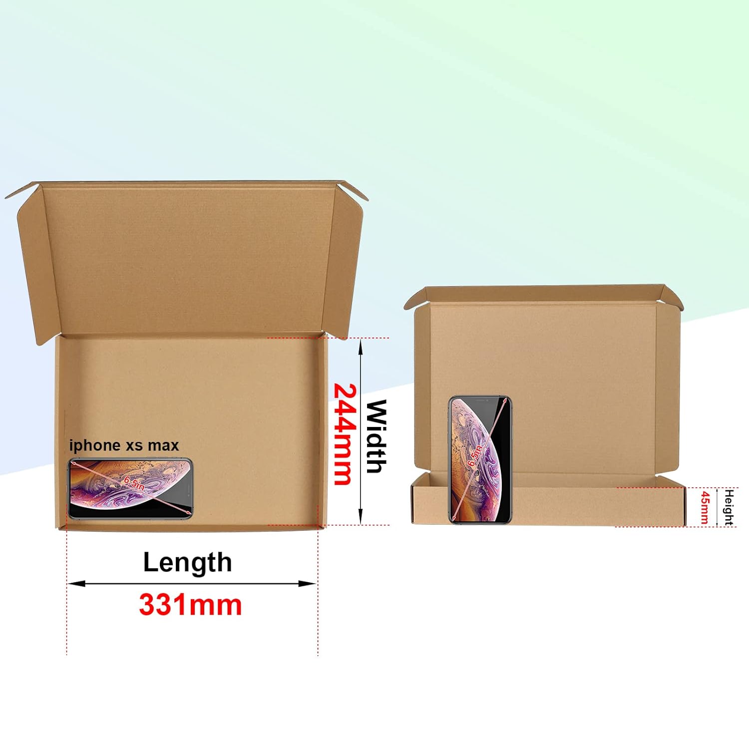 HORLIMER 25 Stück Versandkarton Klein Karton Box, 17,8x12,7x5,1 cm Verpackungskartons aus Wellpappe für Warensendung, Geschenkbox, Faltkarton, Postkarton(Braun)