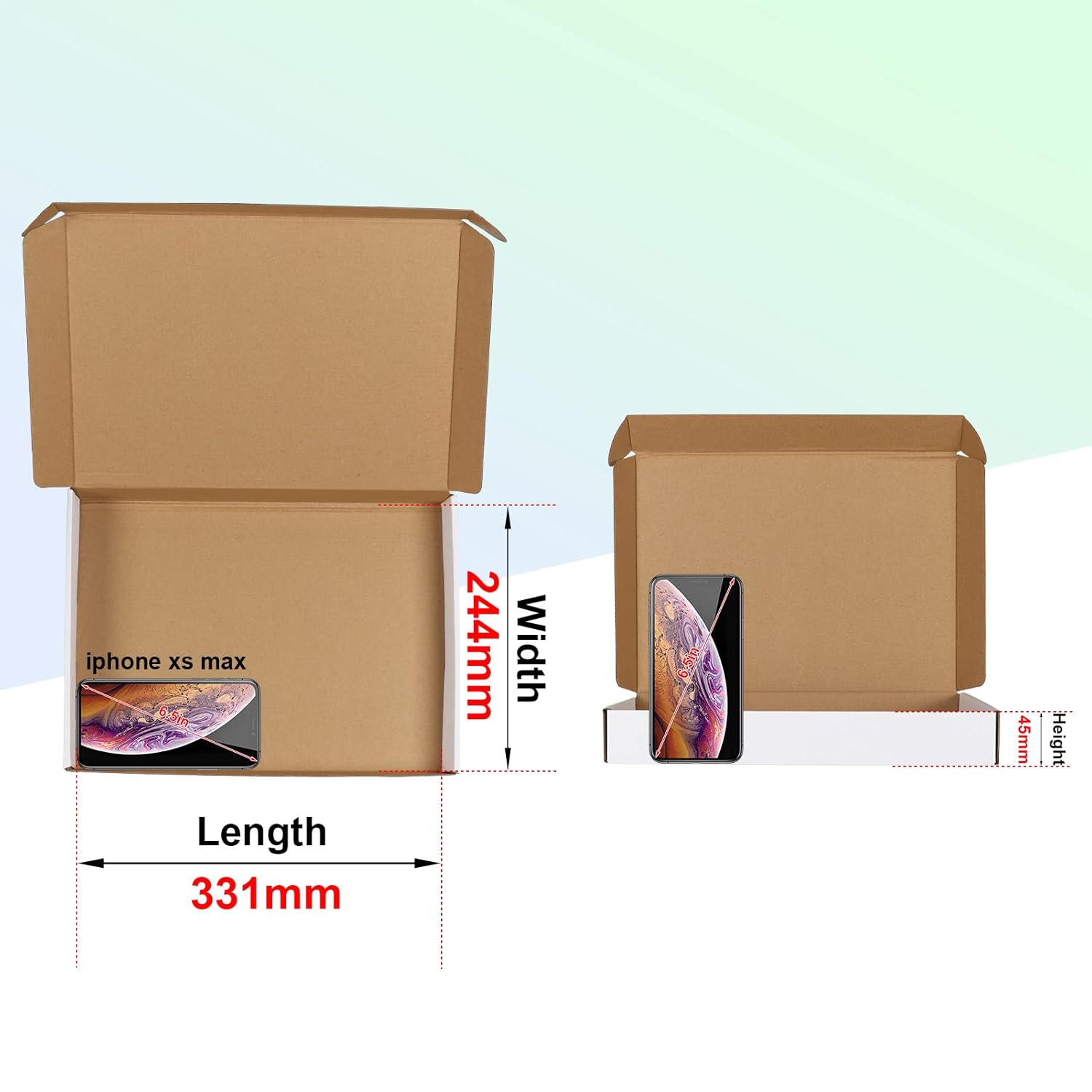 HORLIMER 25 Stück Versandkarton Klein Karton Box, 17,8x12,7x5,1 cm Verpackungskartons aus Wellpappe für Warensendung, Geschenkbox, Faltkarton, Postkarton(Braun)