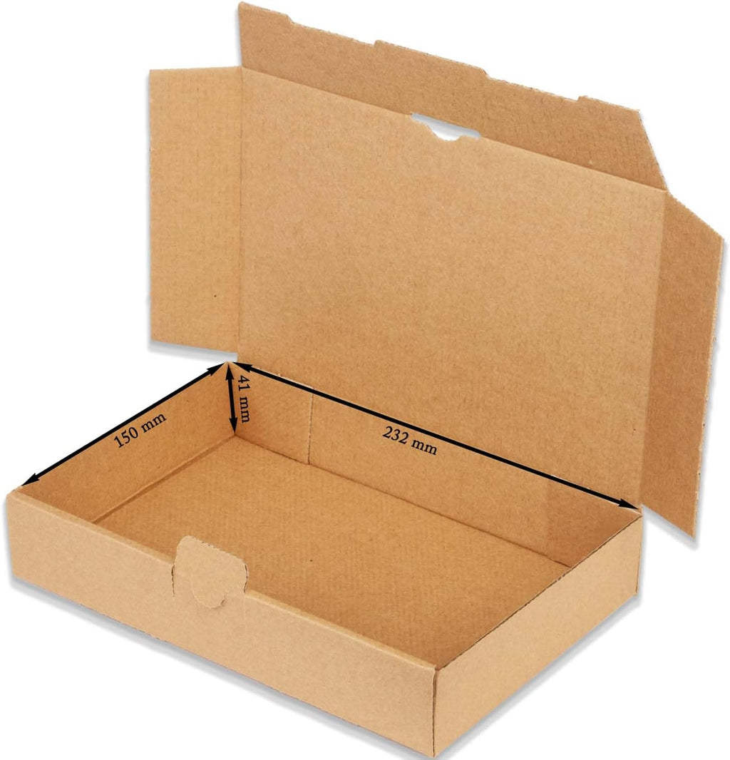 Maxibriefkartons 240 x 160 x 45 mm MB-3 braun Maxibrief Karton Faltschachtel stabil Versandkarton für Post DHL Versand DIN A5 Warensendung Büchersendung Versandschachtel (25 Stück)
