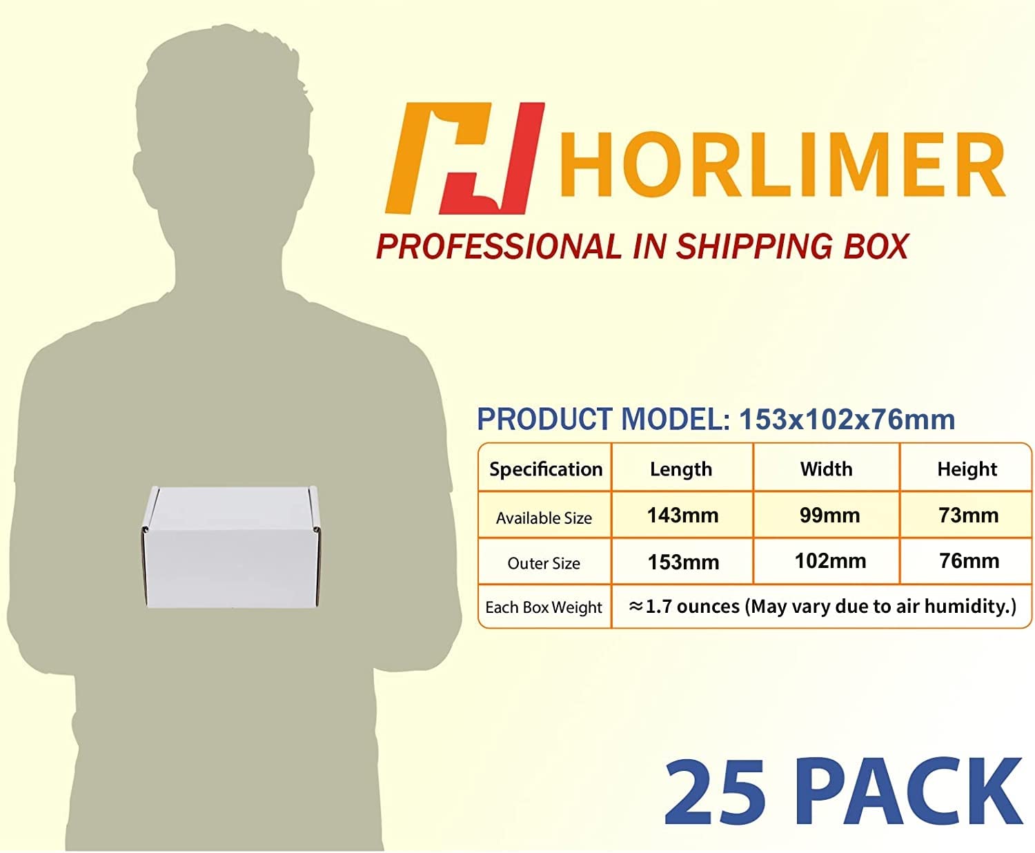 HORLIMER 25 Stück Versandkarton Klein Karton Box, 17,8x12,7x5,1 cm Verpackungskartons aus Wellpappe für Warensendung, Geschenkbox, Faltkarton, Postkarton(Braun)