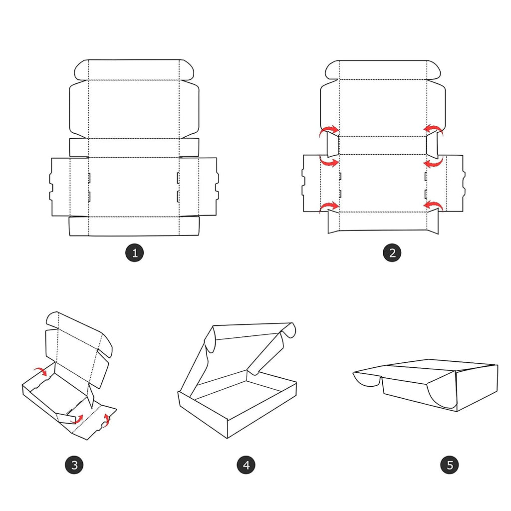 HORLIMER 25 Stück Versandkarton Klein Karton Box, 17,8x12,7x5,1 cm Verpackungskartons aus Wellpappe für Warensendung, Geschenkbox, Faltkarton, Postkarton(Braun)