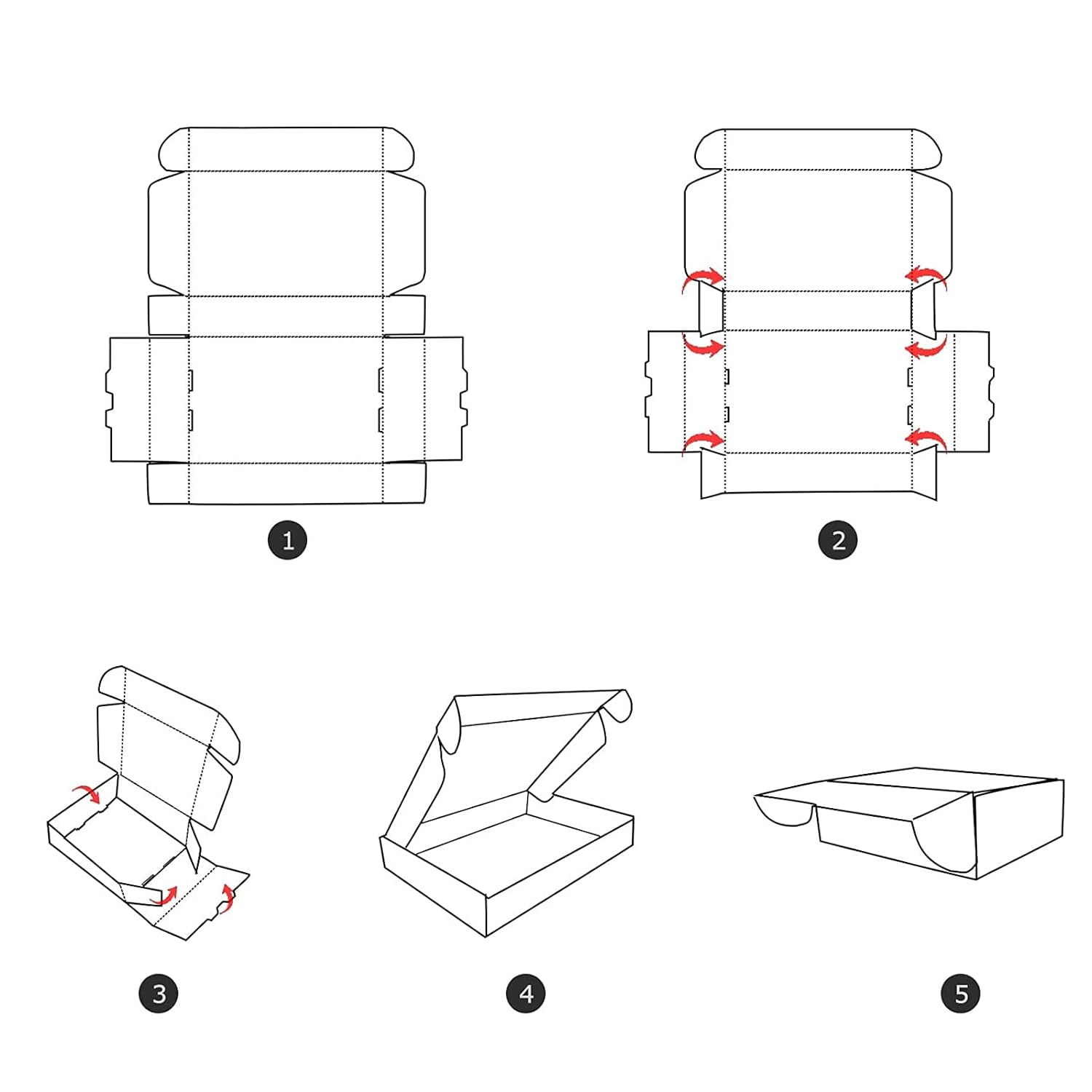 HORLIMER 25 Stück Versandkarton Klein Karton Box, 17,8x12,7x5,1 cm Verpackungskartons aus Wellpappe für Warensendung, Geschenkbox, Faltkarton, Postkarton(Braun)