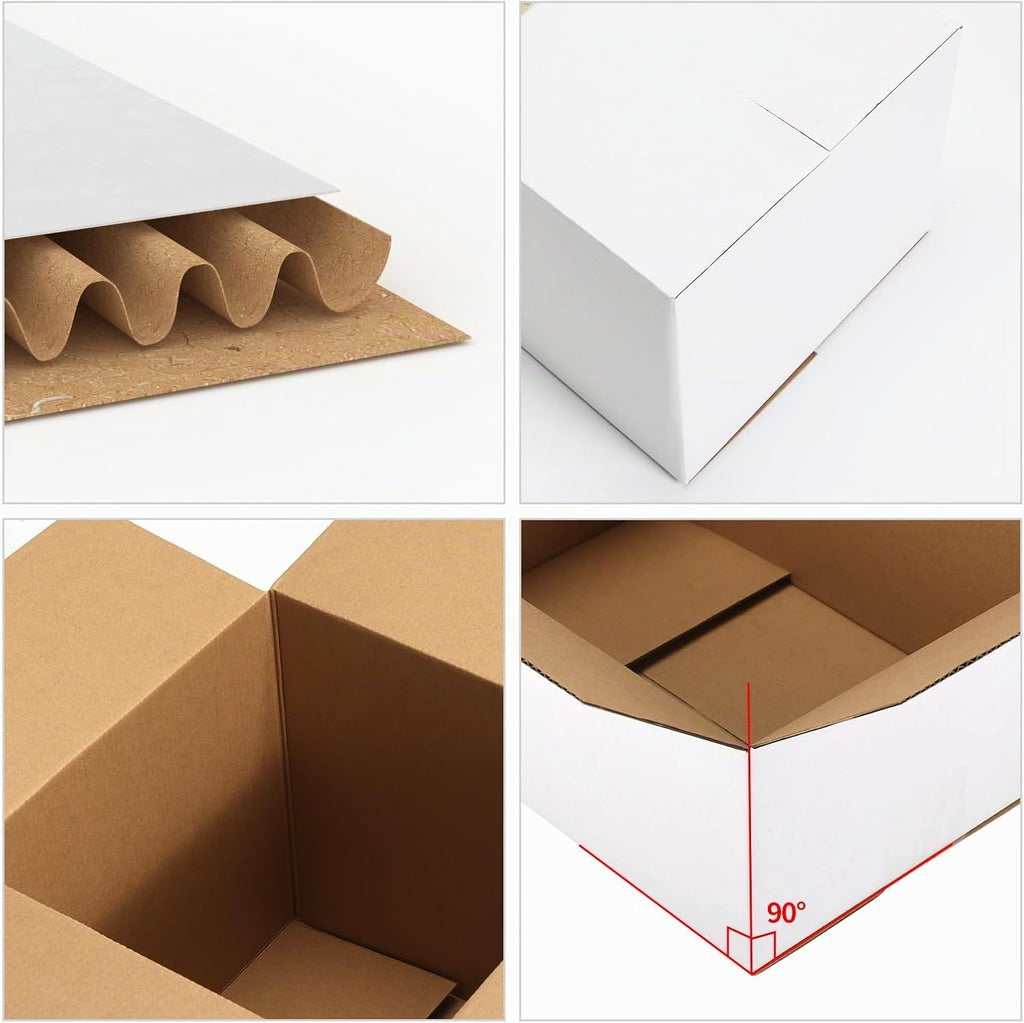 HORLIMER 10 Stück Weiß Versandkarton Karton Box, 30,5x30,5x30,5 CM Verpackungskartons für Warensendung, Geschenkbox, Faltkarton, Postkarton