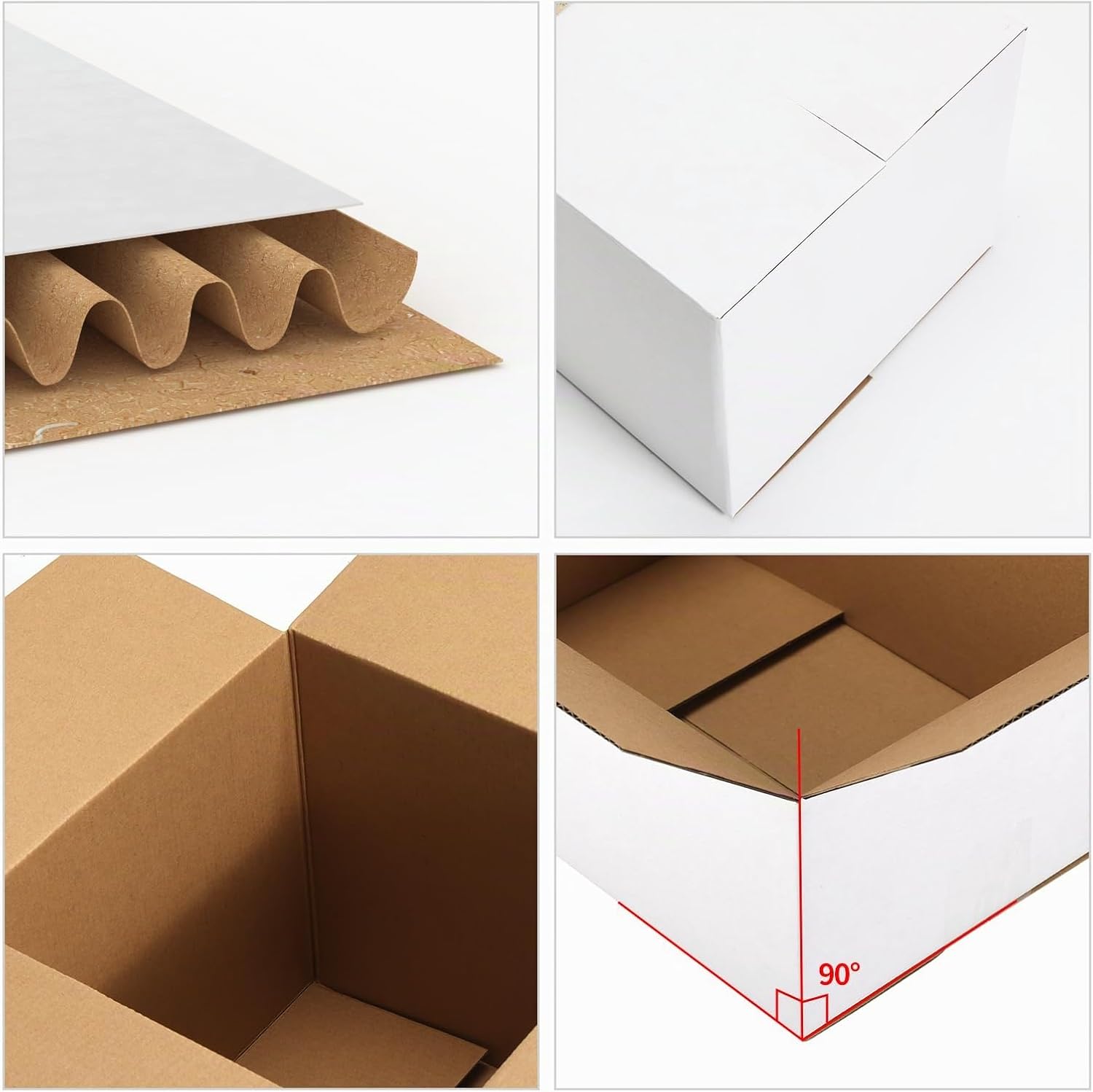 HORLIMER 10 Stück Weiß Versandkarton Karton Box, 30,5x30,5x30,5 CM Verpackungskartons für Warensendung, Geschenkbox, Faltkarton, Postkarton