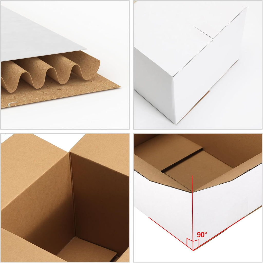 HORLIMER 10 Stück Weiß Versandkarton Karton Box, 30,5x30,5x30,5 CM Verpackungskartons für Warensendung, Geschenkbox, Faltkarton, Postkarton
