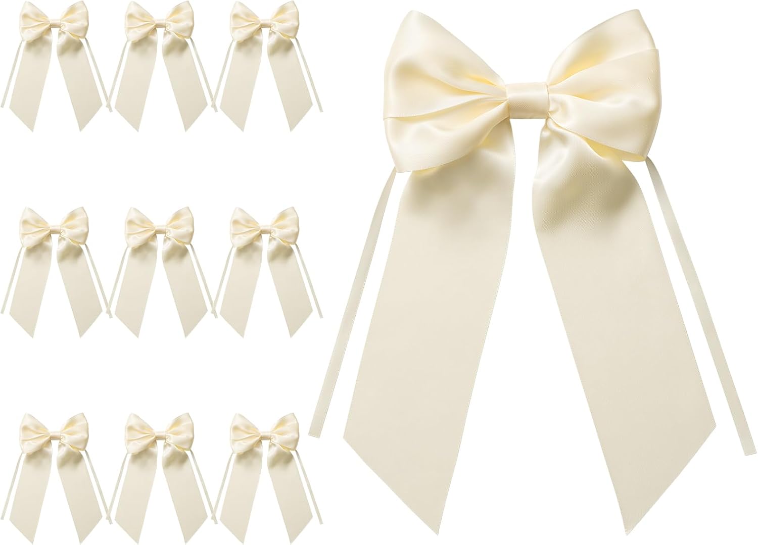 MORSUNBELA Schleifen Deko Hochzeit Geschenkschleifen Groß Weiß | Große Geschenkschleifen,elegante Deko für Hochzeit,Geburtstag,Weihnachten,Adventskranz,Weihnachtsbaum und Girlanden