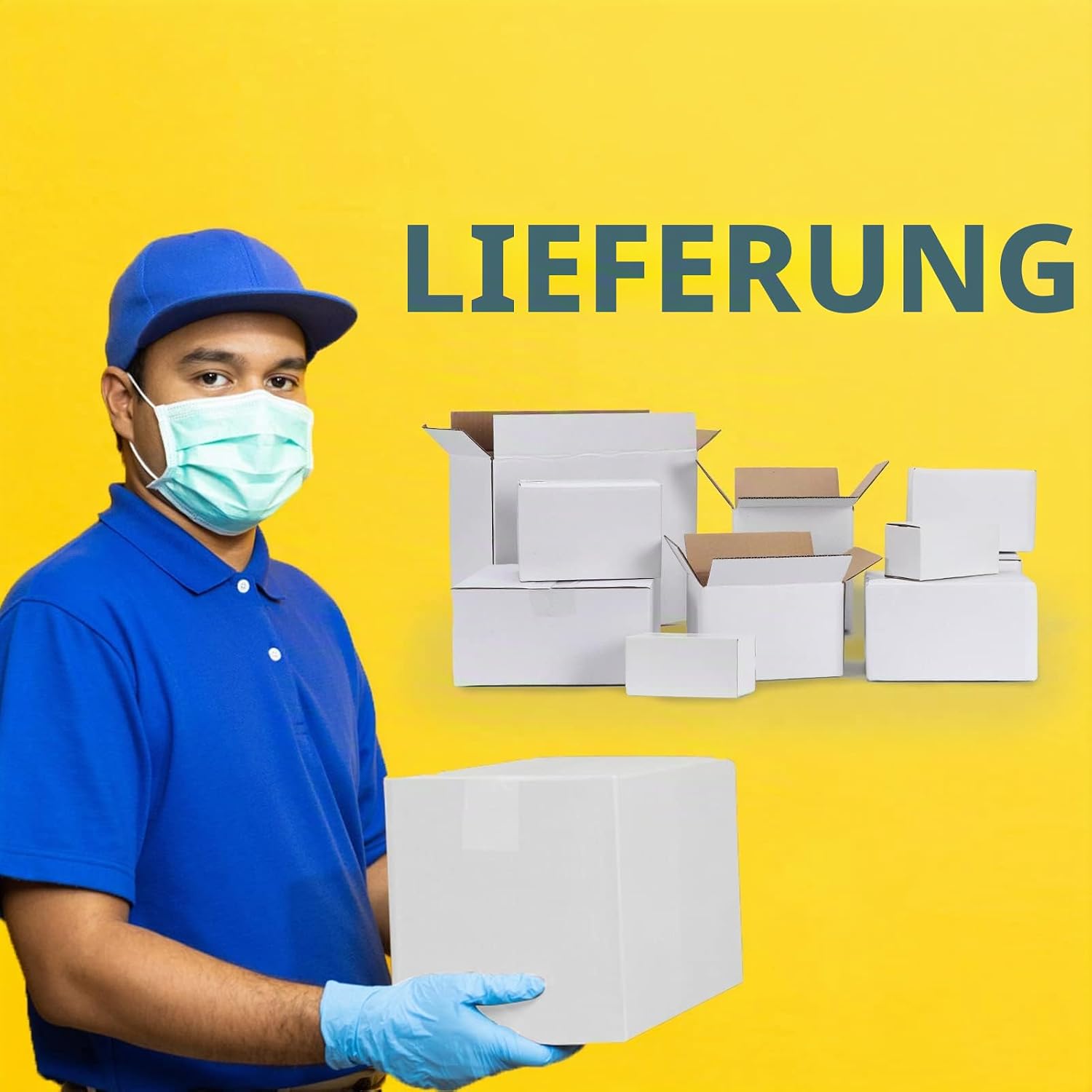 EYMPEU 40 Stück 25,4 x 15,3 x 15,3 cm Weiße Versandkarton, Kartons für kleine Gegenstände, Spielzeug, Schreibwaren und Weihnachtspäckchen