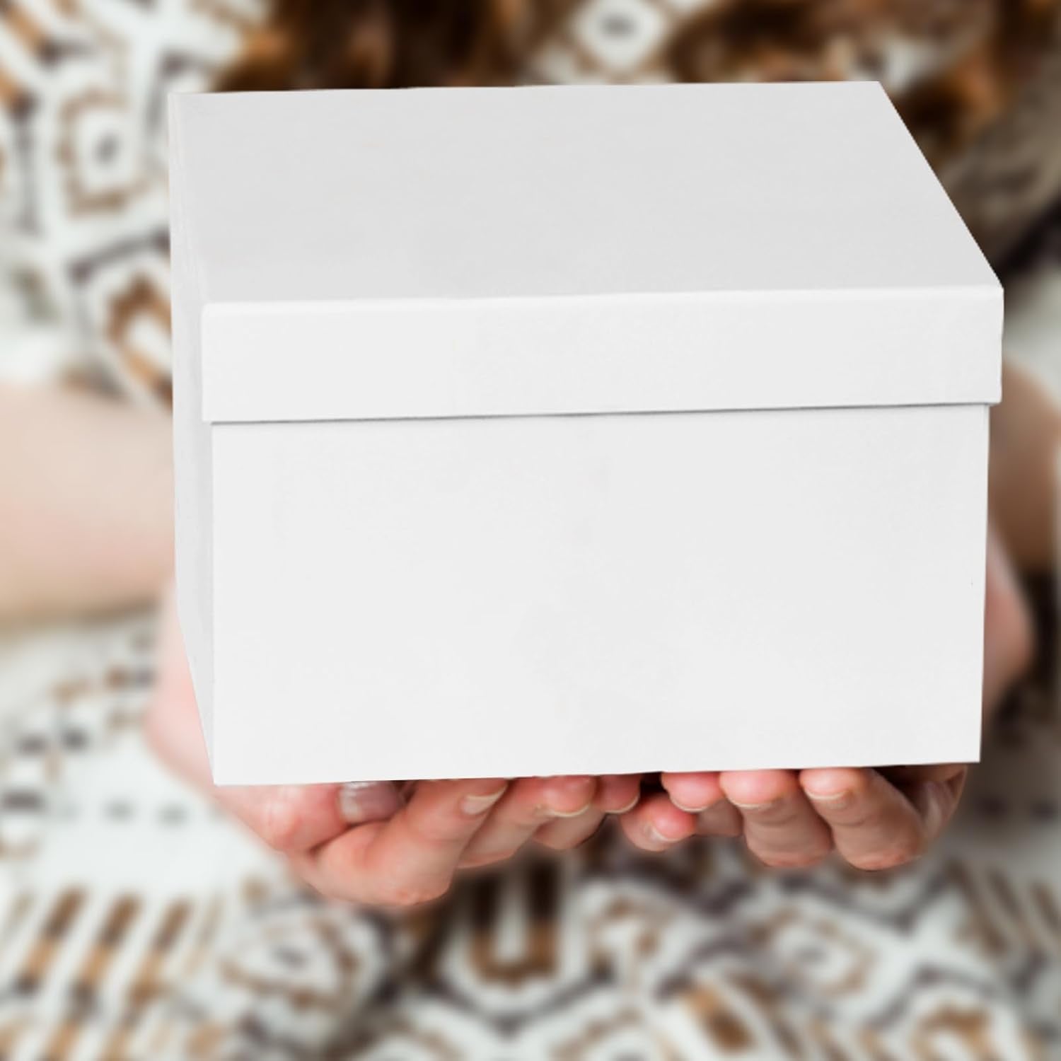 CHARMGIFTBOX 5 Stück Geschenkbox mit deckel, 10-20cm Geschenkboxen Schwarze, Quadratische Geschenkbox für Geschenke, Stapelbare Boxen für Geburtstag, Hochzeit, Weihnachten
