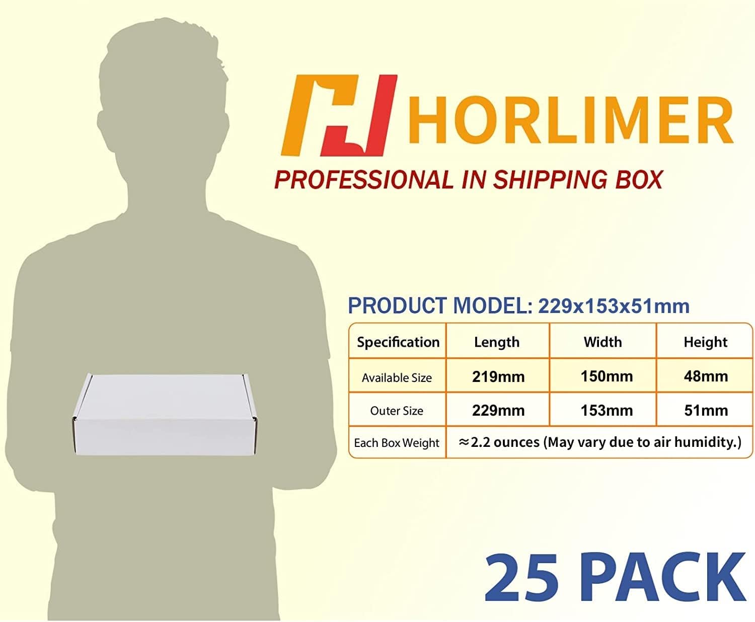HORLIMER 25 Stück Versandkarton Klein Karton Box, 17,8x12,7x5,1 cm Verpackungskartons aus Wellpappe für Warensendung, Geschenkbox, Faltkarton, Postkarton(Braun)