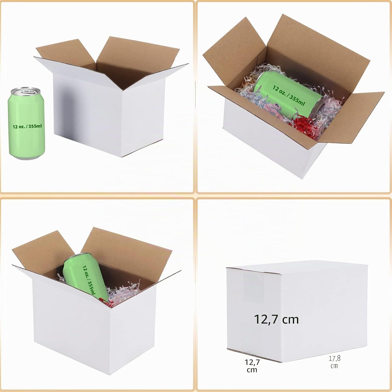 EYMPEU 40 Stück 25,4 x 15,3 x 15,3 cm Weiße Versandkarton, Kartons für kleine Gegenstände, Spielzeug, Schreibwaren und Weihnachtspäckchen