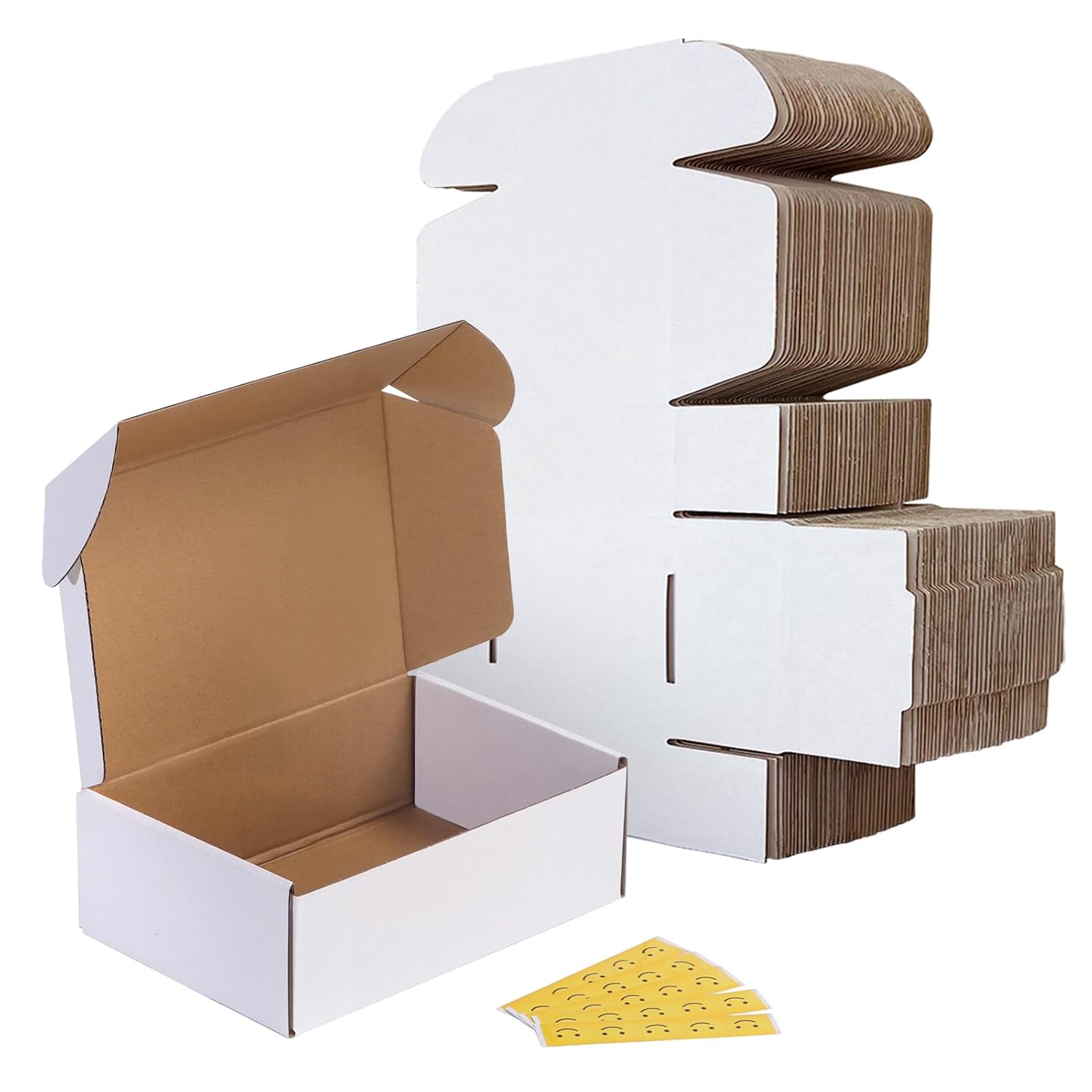 RLAVBL 25 Stück weiße Versandkartons mit den Maßen 22,9 x 15,3 x 10,2 cm für den Versand von Gegenständen, Spielzeug und Geschenken