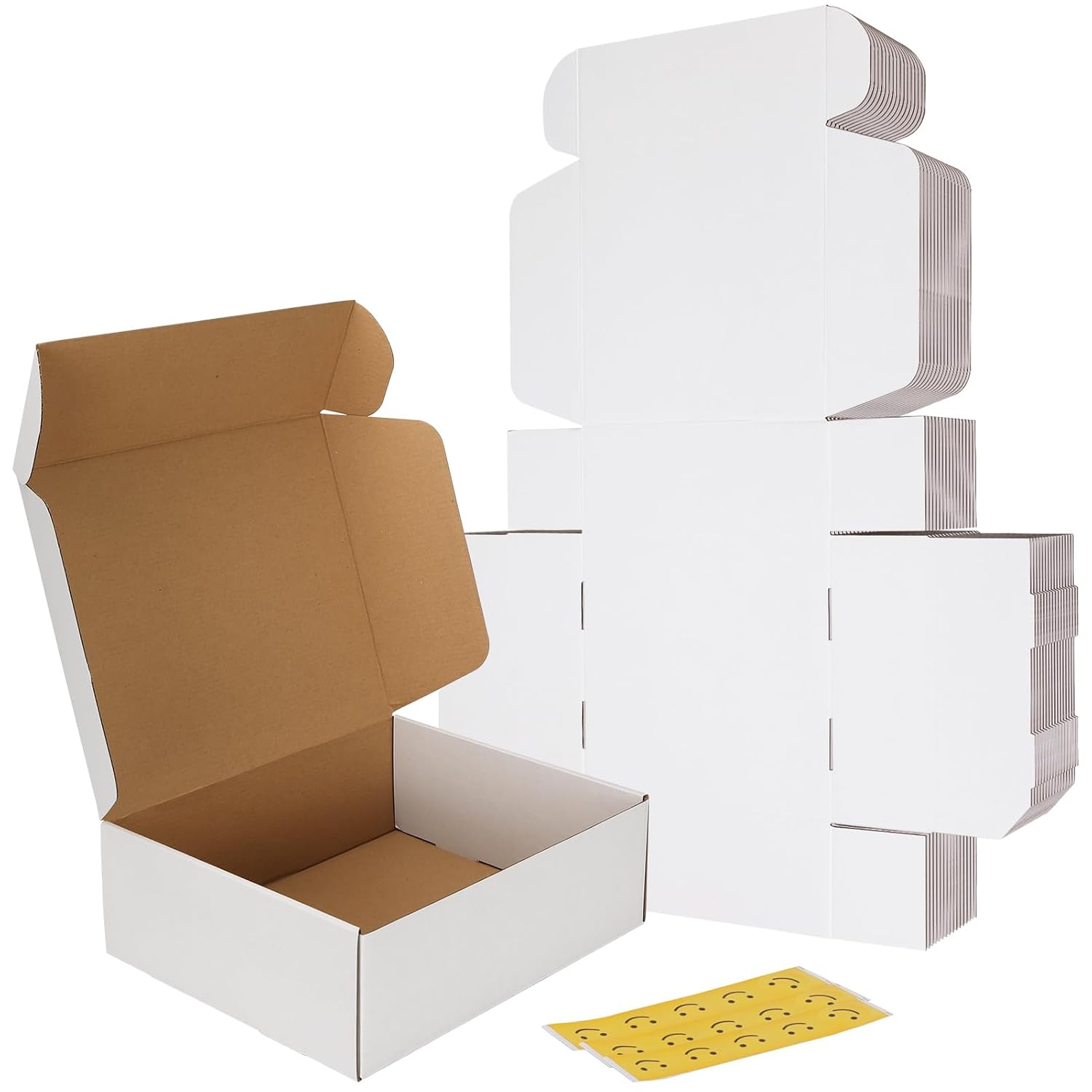 RLAVBL 25 Stück weiße Versandkartons mit den Maßen 22,9 x 15,3 x 10,2 cm für den Versand von Gegenständen, Spielzeug und Geschenken