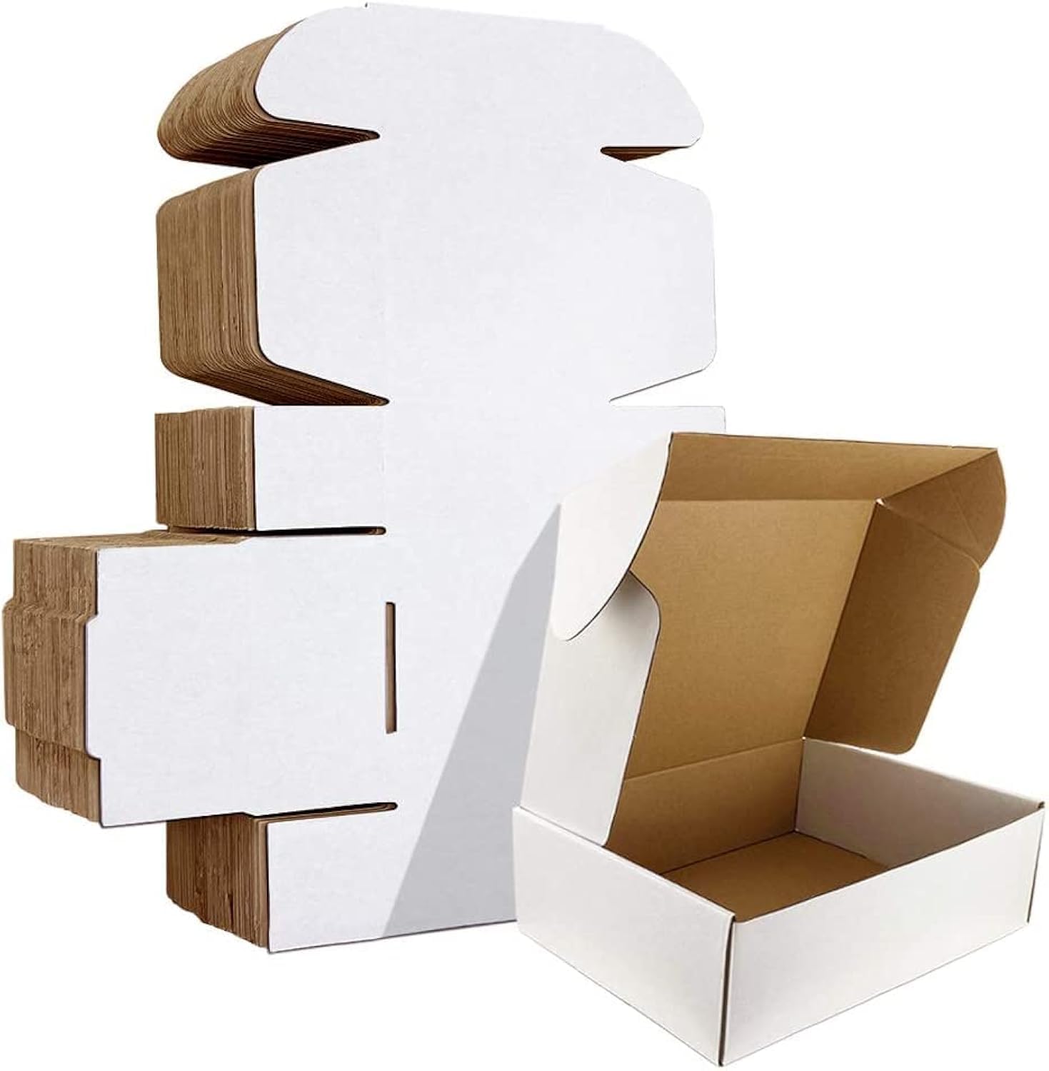 HORLIMER 25 Stück Versandkarton Klein Karton Box, 17,8x12,7x5,1 cm Verpackungskartons aus Wellpappe für Warensendung, Geschenkbox, Faltkarton, Postkarton(Braun)