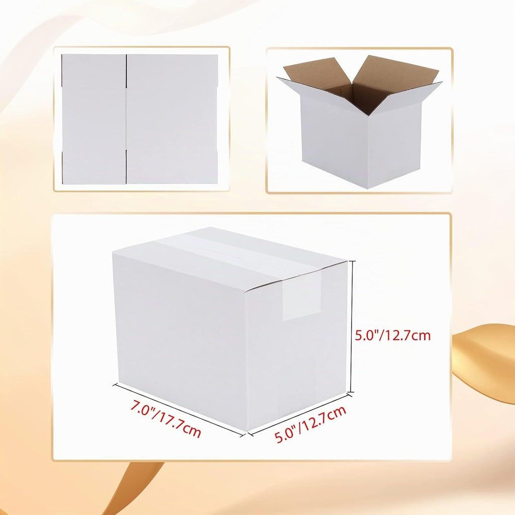 EYMPEU 40 Stück 25,4 x 15,3 x 15,3 cm Weiße Versandkarton, Kartons für kleine Gegenstände, Spielzeug, Schreibwaren und Weihnachtspäckchen