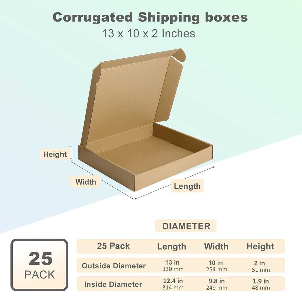 HORLIMER 25 Stück Versandkarton Klein Karton Box, 17,8x12,7x5,1 cm Verpackungskartons aus Wellpappe für Warensendung, Geschenkbox, Faltkarton, Postkarton(Braun)