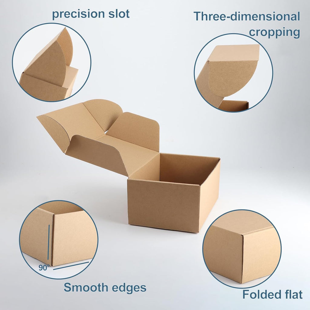 RLAVBL 25 Stück weiße Versandkartons mit den Maßen 22,9 x 15,3 x 10,2 cm für den Versand von Gegenständen, Spielzeug und Geschenken