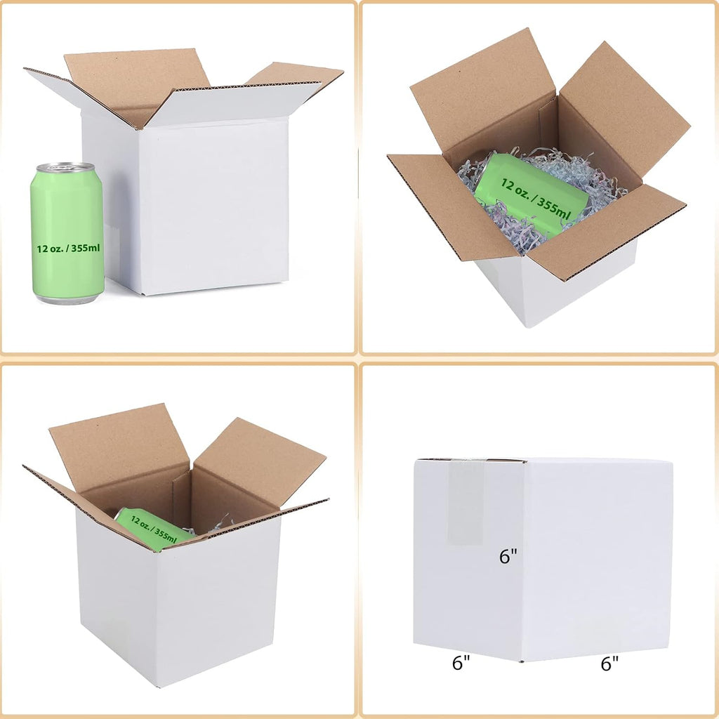 EYMPEU 40 Stück 25,4 x 15,3 x 15,3 cm Weiße Versandkarton, Kartons für kleine Gegenstände, Spielzeug, Schreibwaren und Weihnachtspäckchen
