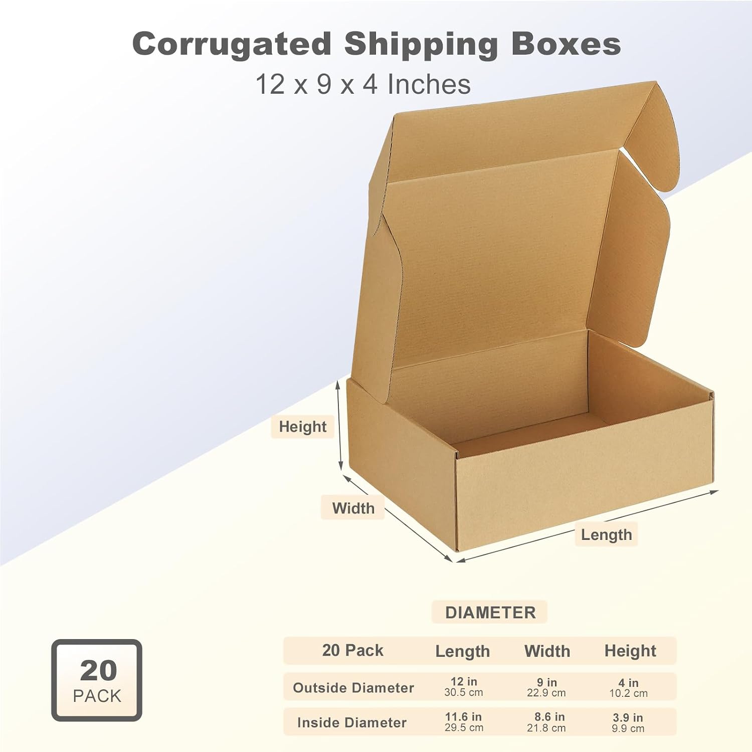 HORLIMER 25 Stück Versandkarton Klein Karton Box, 17,8x12,7x5,1 cm Verpackungskartons aus Wellpappe für Warensendung, Geschenkbox, Faltkarton, Postkarton(Braun)