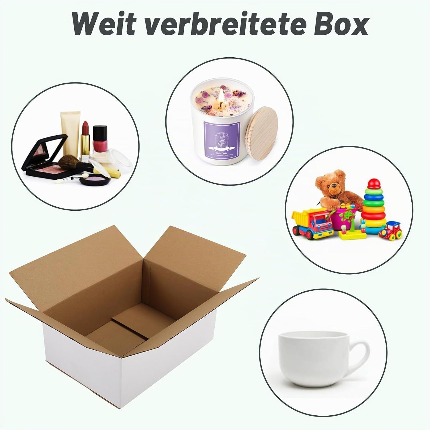 EYMPEU 40 Stück 25,4 x 15,3 x 15,3 cm Weiße Versandkarton, Kartons für kleine Gegenstände, Spielzeug, Schreibwaren und Weihnachtspäckchen