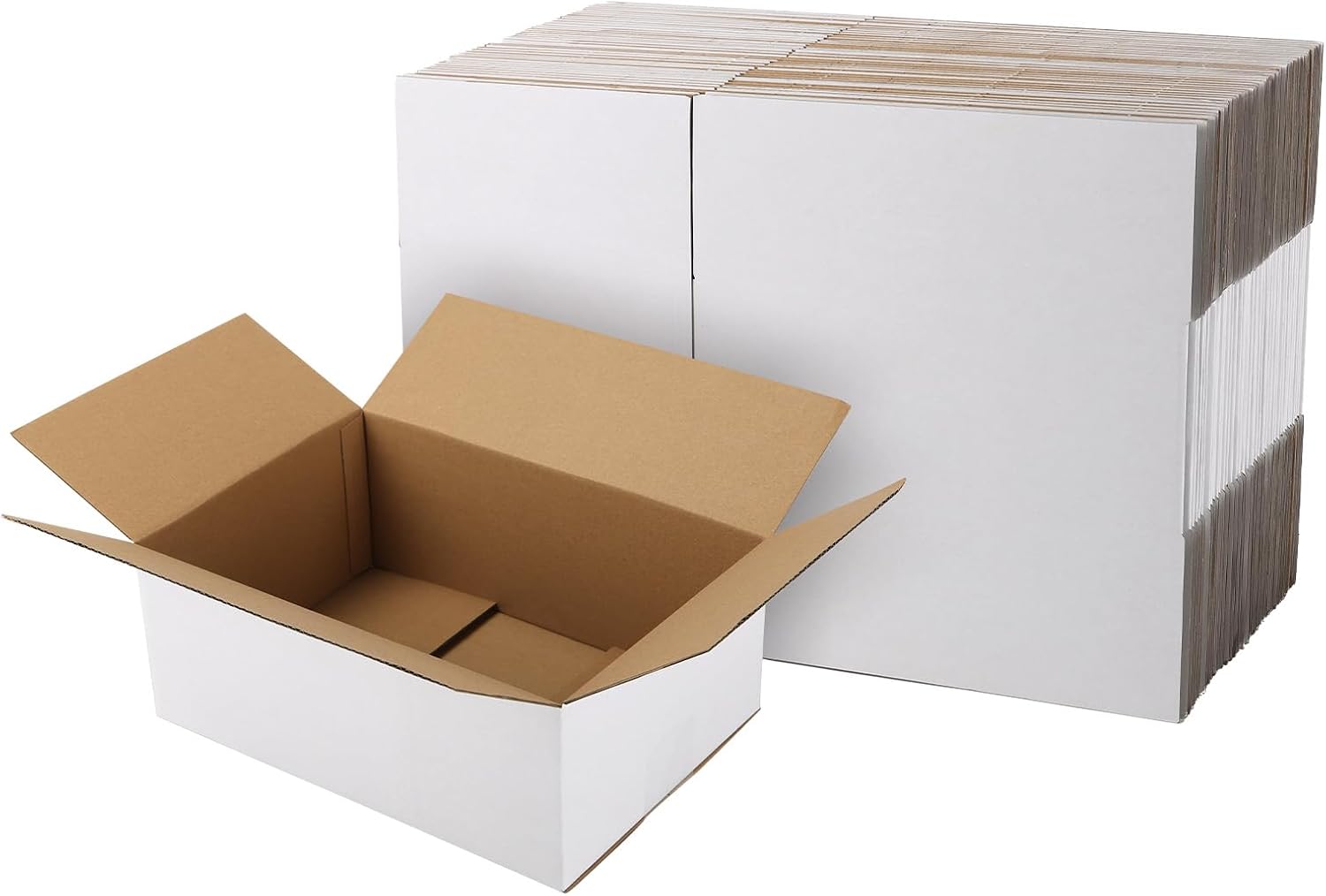 EYMPEU 40 Stück 25,4 x 15,3 x 15,3 cm Weiße Versandkarton, Kartons für kleine Gegenstände, Spielzeug, Schreibwaren und Weihnachtspäckchen