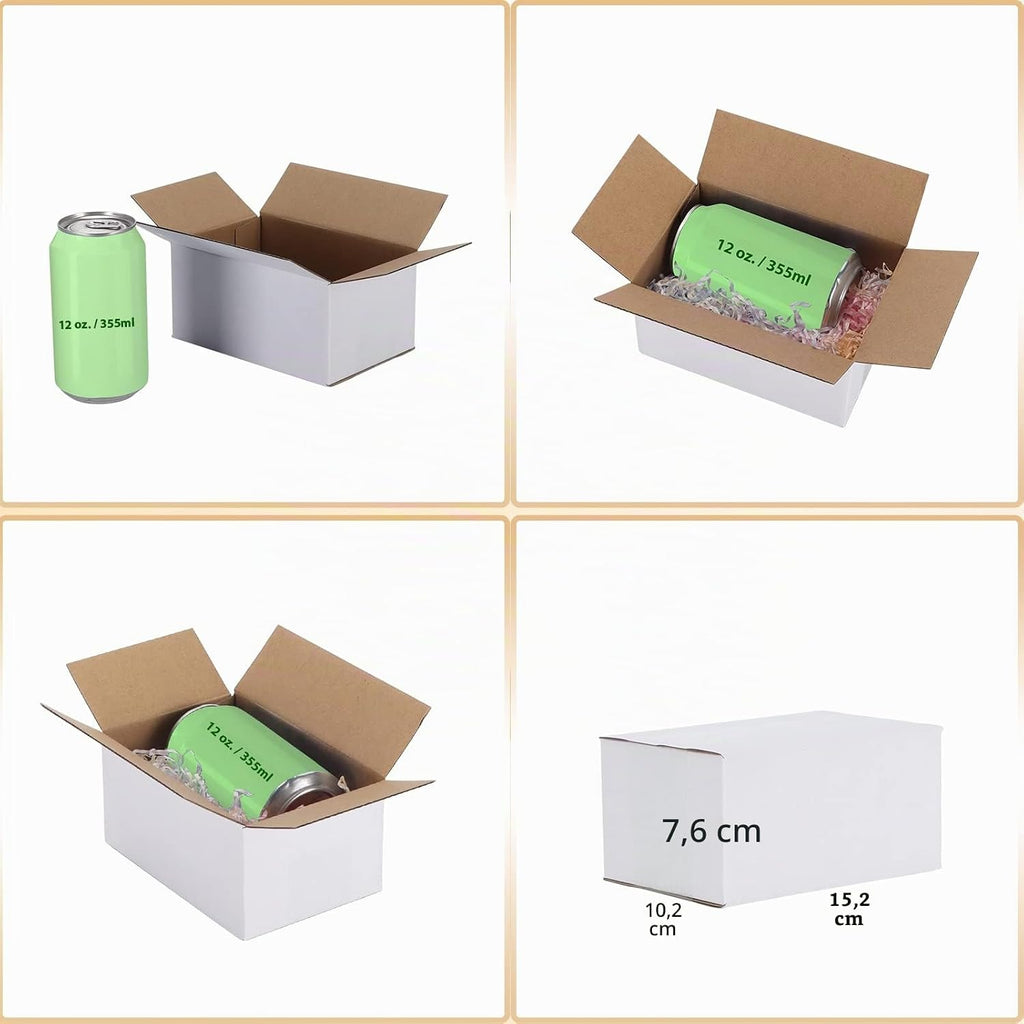 EYMPEU 40 Stück 25,4 x 15,3 x 15,3 cm Weiße Versandkarton, Kartons für kleine Gegenstände, Spielzeug, Schreibwaren und Weihnachtspäckchen