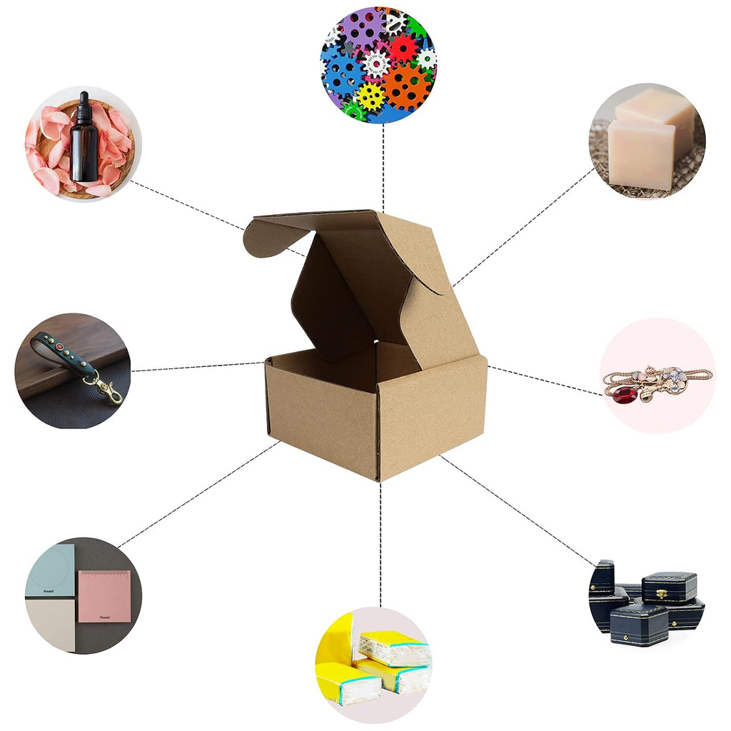 RLAVBL 25 Stück weiße Versandkartons mit den Maßen 22,9 x 15,3 x 10,2 cm für den Versand von Gegenständen, Spielzeug und Geschenken