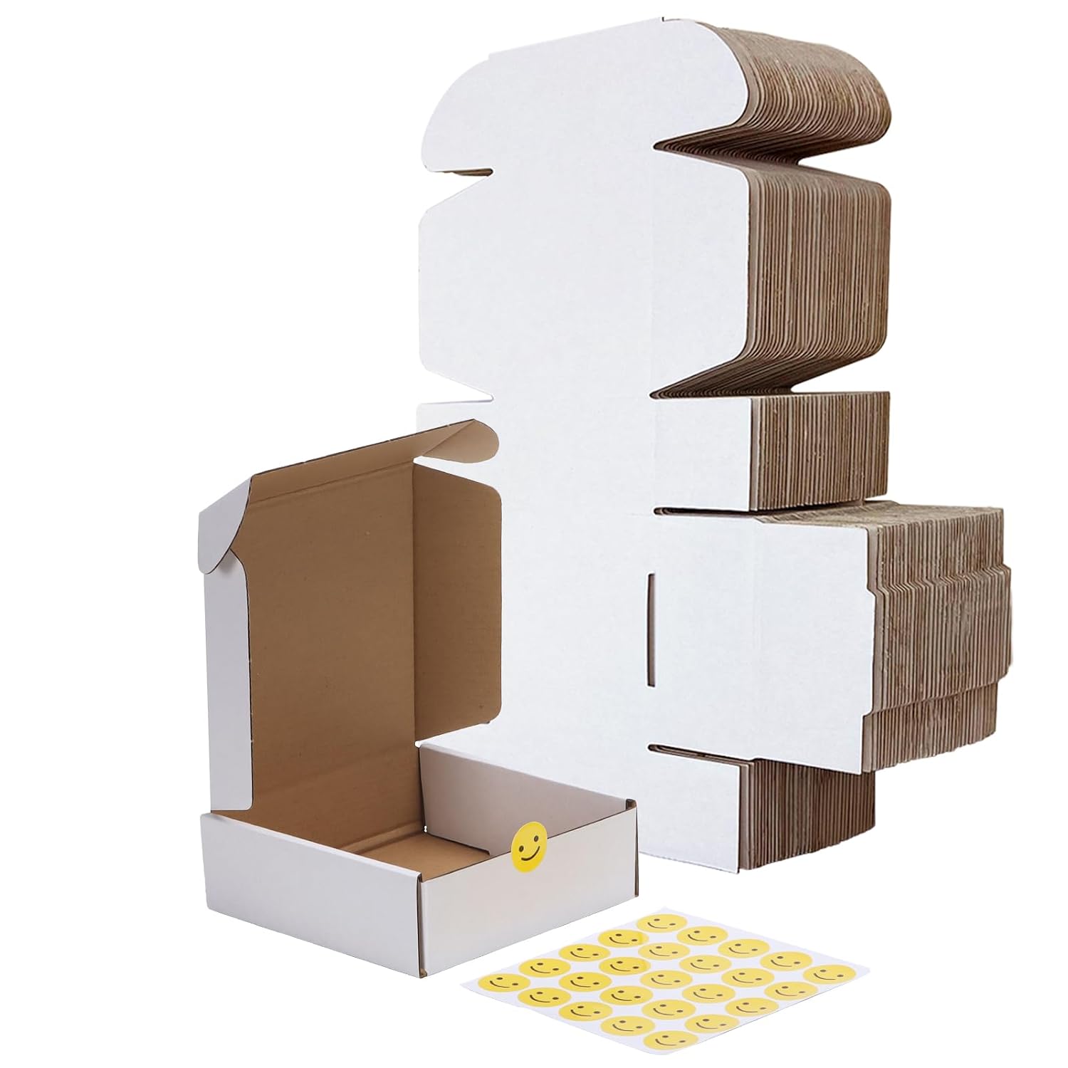 RLAVBL 25 Stück weiße Versandkartons mit den Maßen 22,9 x 15,3 x 10,2 cm für den Versand von Gegenständen, Spielzeug und Geschenken