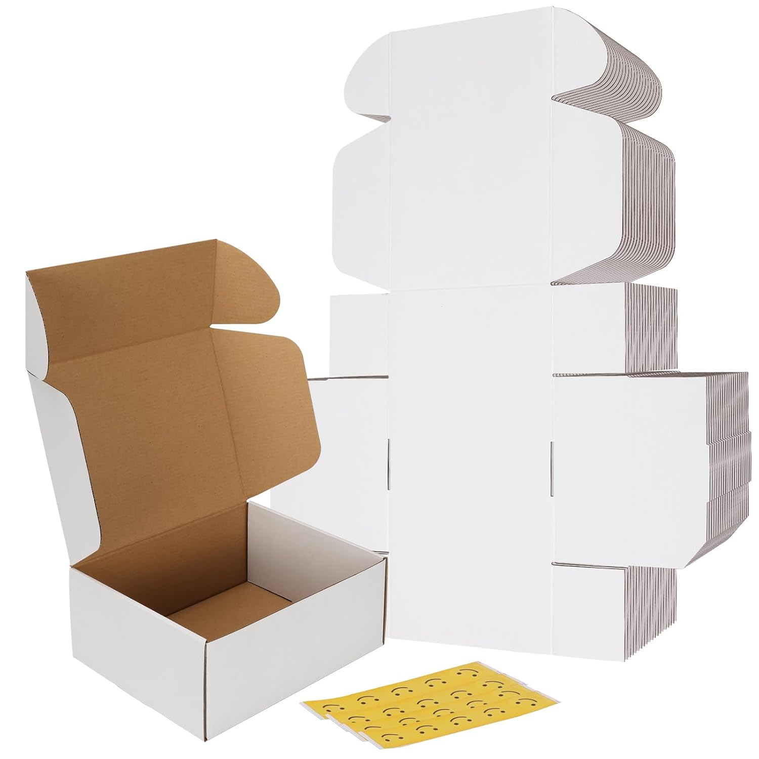 RLAVBL 25 Stück weiße Versandkartons mit den Maßen 22,9 x 15,3 x 10,2 cm für den Versand von Gegenständen, Spielzeug und Geschenken
