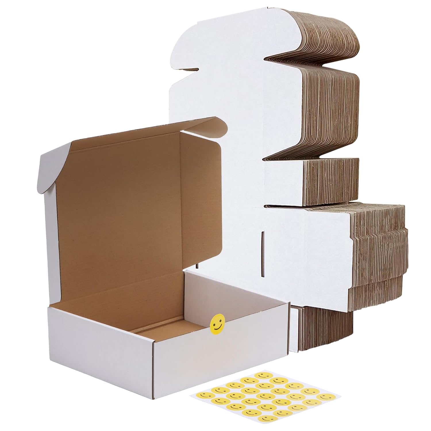 RLAVBL 25 Stück weiße Versandkartons mit den Maßen 22,9 x 15,3 x 10,2 cm für den Versand von Gegenständen, Spielzeug und Geschenken