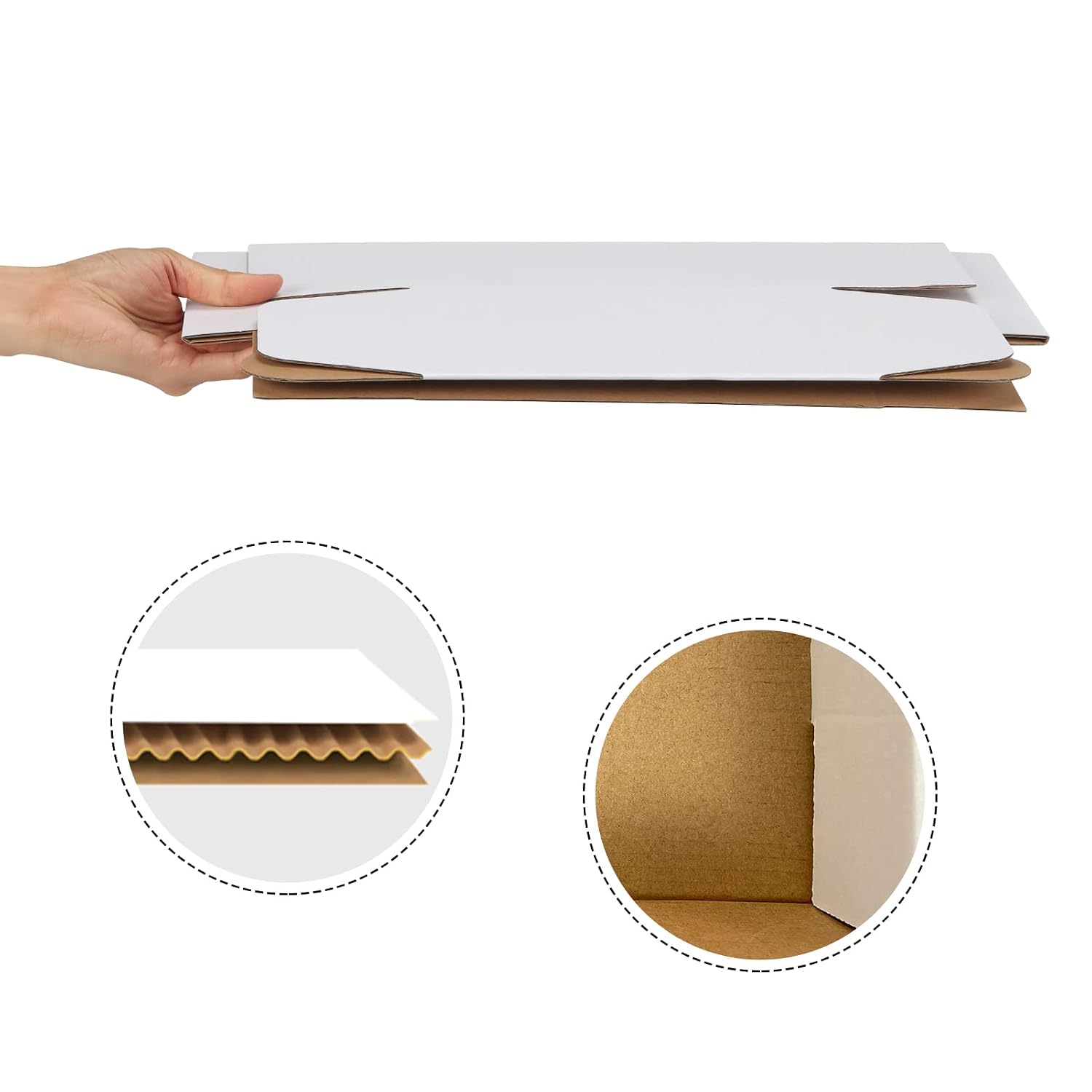 RLAVBL 25 Stück weiße Versandkartons mit den Maßen 22,9 x 15,3 x 10,2 cm für den Versand von Gegenständen, Spielzeug und Geschenken