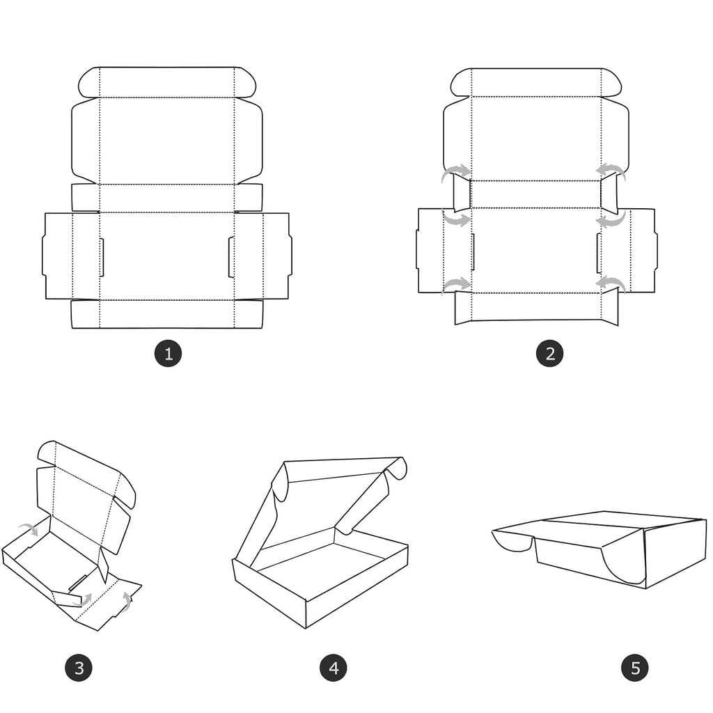 RLAVBL 25 Stück weiße Versandkartons mit den Maßen 22,9 x 15,3 x 10,2 cm für den Versand von Gegenständen, Spielzeug und Geschenken