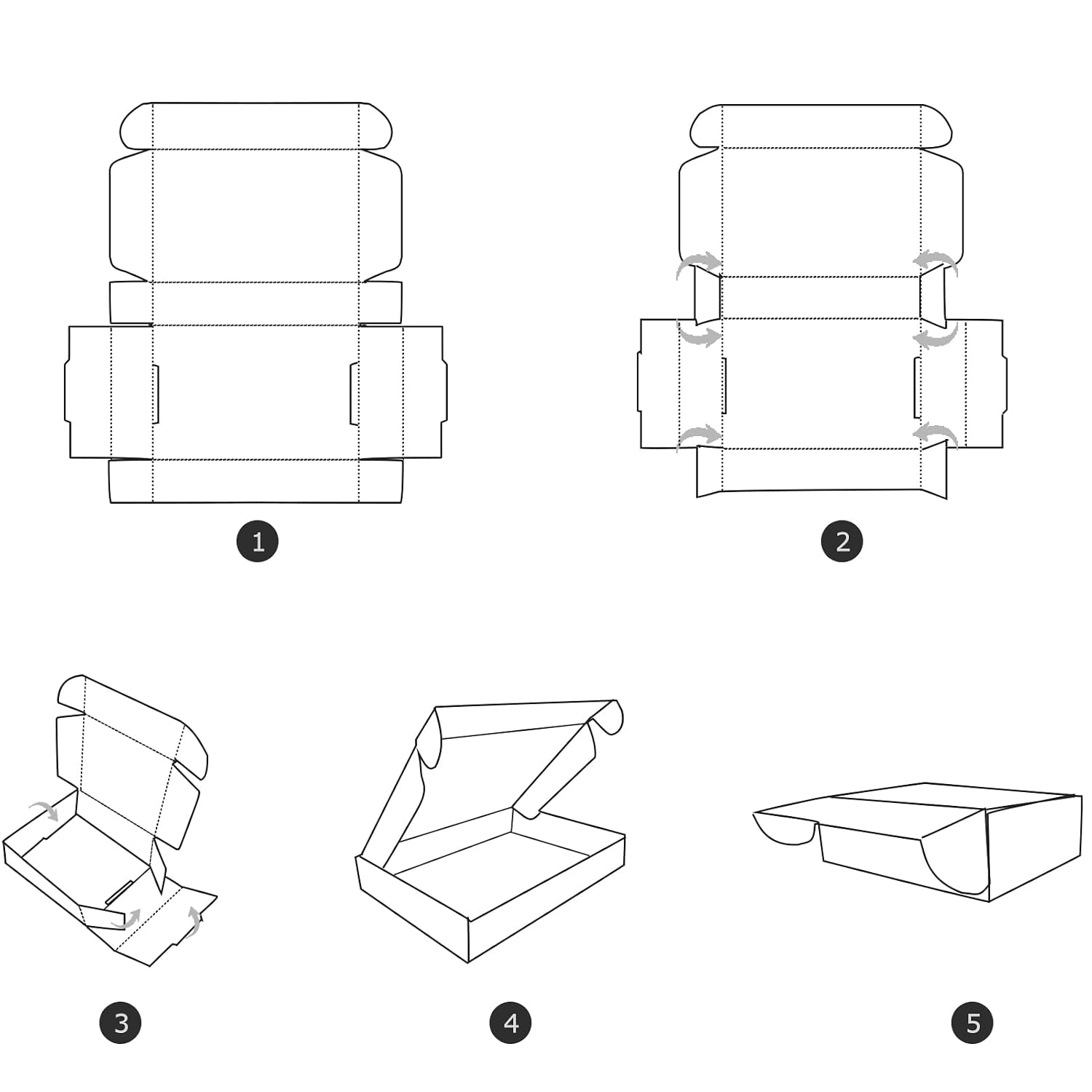 RLAVBL 25 Stück weiße Versandkartons mit den Maßen 22,9 x 15,3 x 10,2 cm für den Versand von Gegenständen, Spielzeug und Geschenken