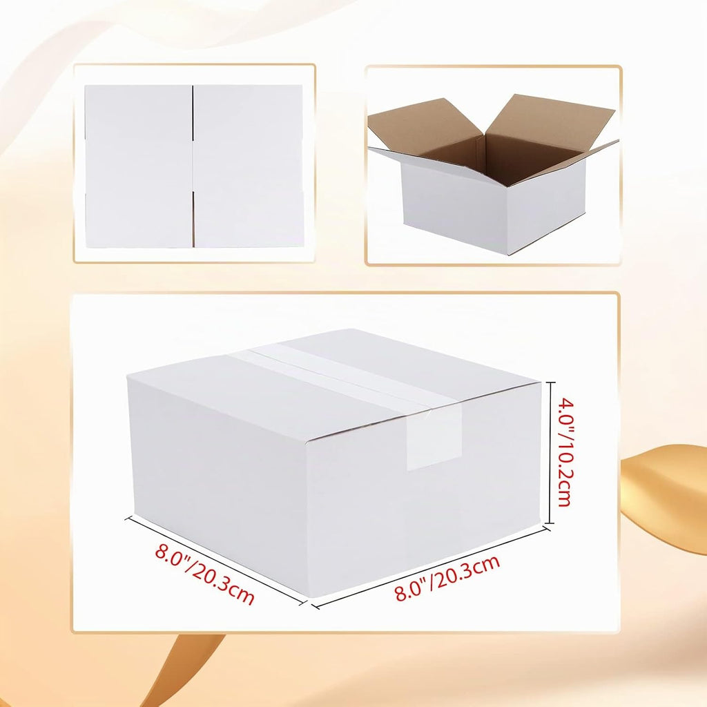 EYMPEU 40 Stück 25,4 x 15,3 x 15,3 cm Weiße Versandkarton, Kartons für kleine Gegenstände, Spielzeug, Schreibwaren und Weihnachtspäckchen