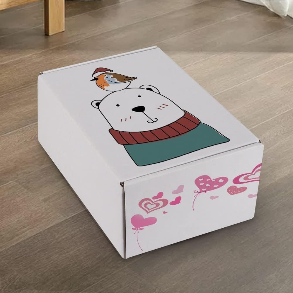 RLAVBL 25 Stück weiße Versandkartons mit den Maßen 22,9 x 15,3 x 10,2 cm für den Versand von Gegenständen, Spielzeug und Geschenken