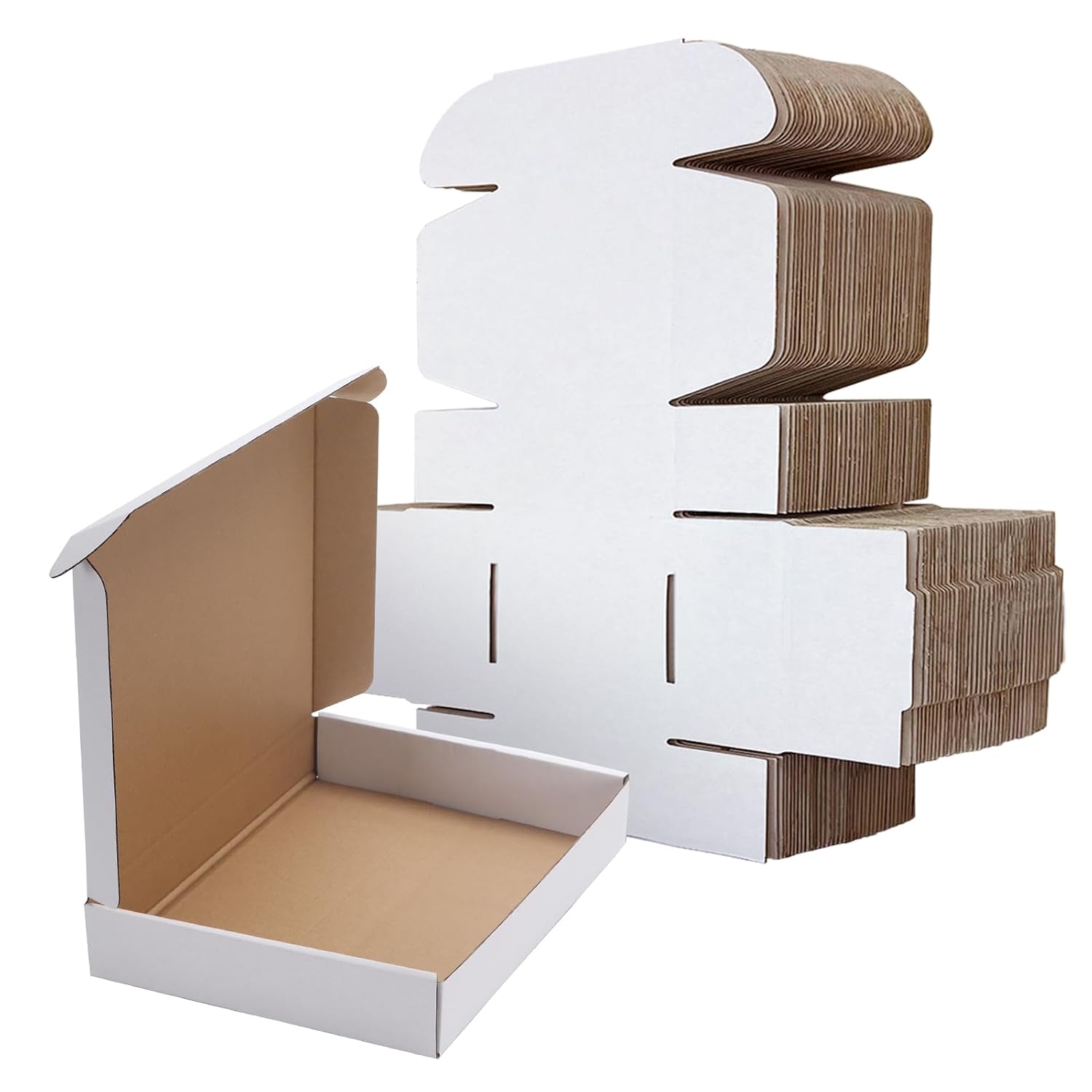 RLAVBL 25 Stück weiße Versandkartons mit den Maßen 22,9 x 15,3 x 10,2 cm für den Versand von Gegenständen, Spielzeug und Geschenken
