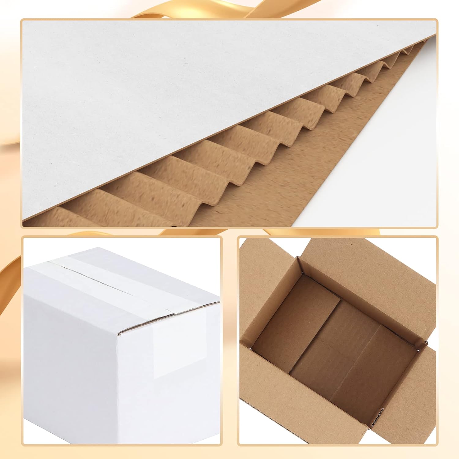 EYMPEU 40 Stück 25,4 x 15,3 x 15,3 cm Weiße Versandkarton, Kartons für kleine Gegenstände, Spielzeug, Schreibwaren und Weihnachtspäckchen